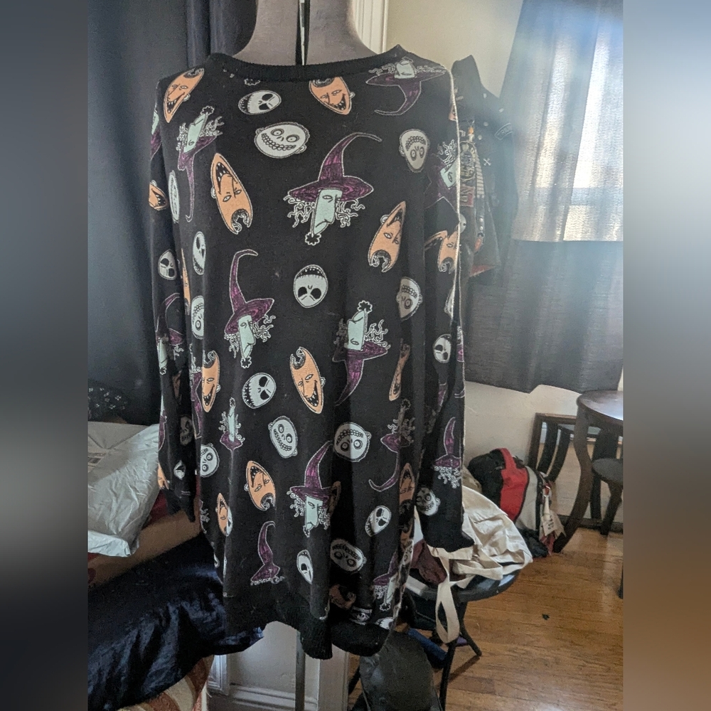 Disney Nightmare Before Christmas Sleep Top with Purple and Orange Accents